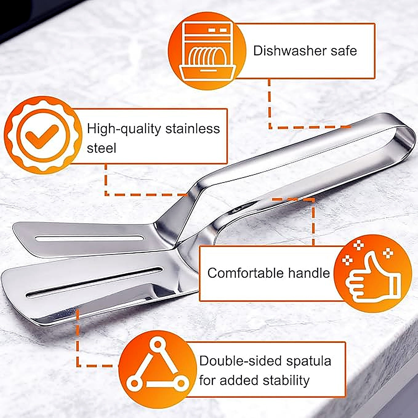 Heat Resistant Multipurpose Kitchen Frying Turner Serving Spatula Tong