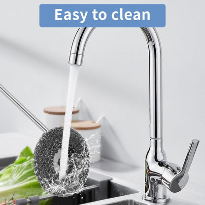 Steel Wool Detachable Brush with Long Handle for Utensil Cleaning