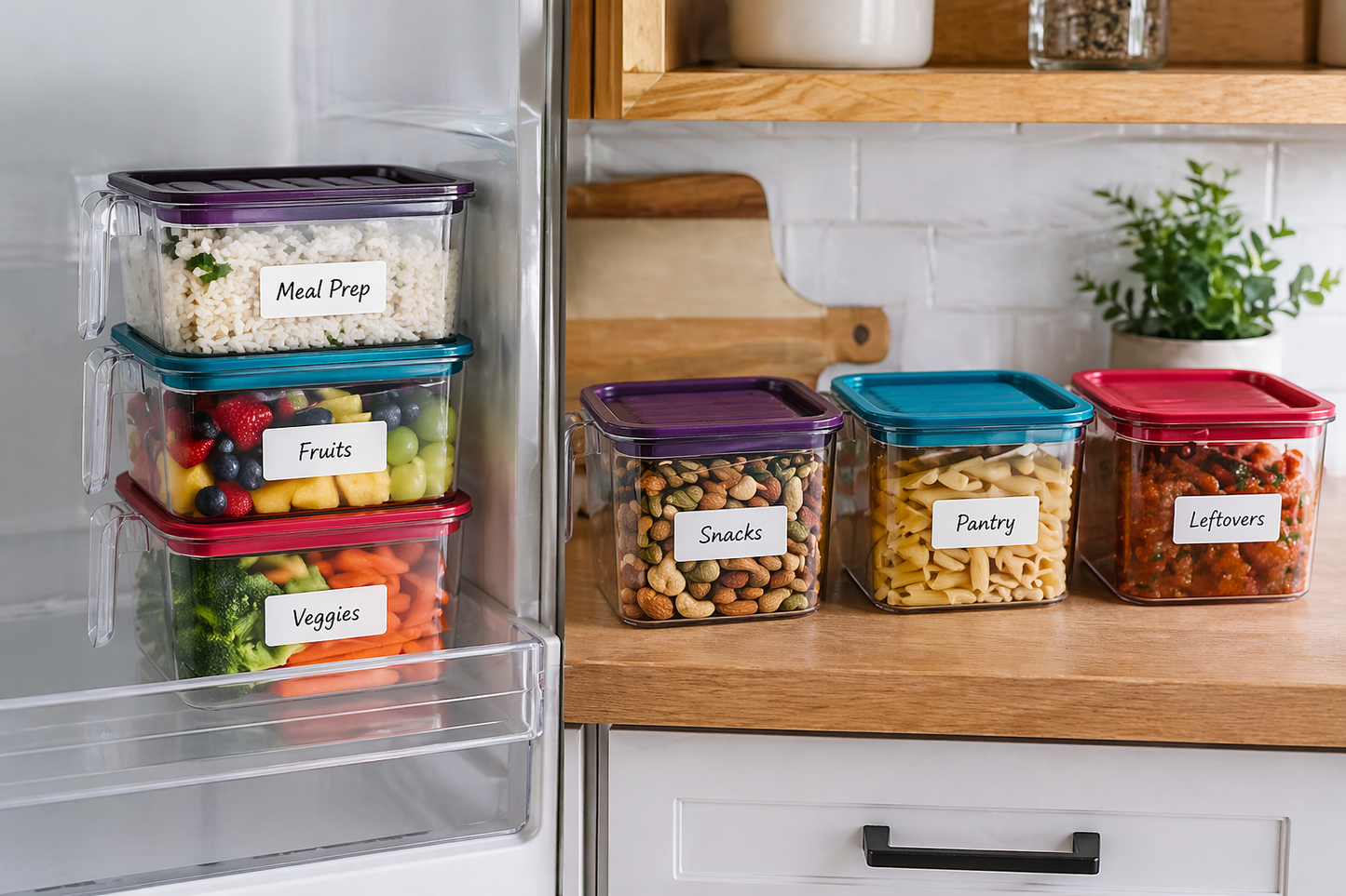Fridge Storage Containers ( Pack of 6 )