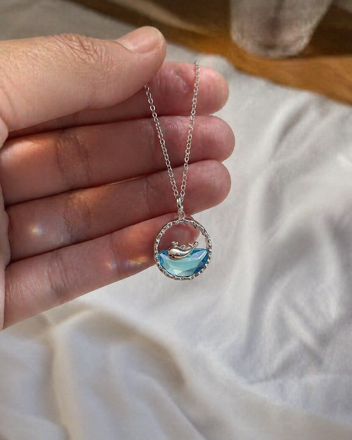 Elegant Ocean Theme Dolphin Pendant
