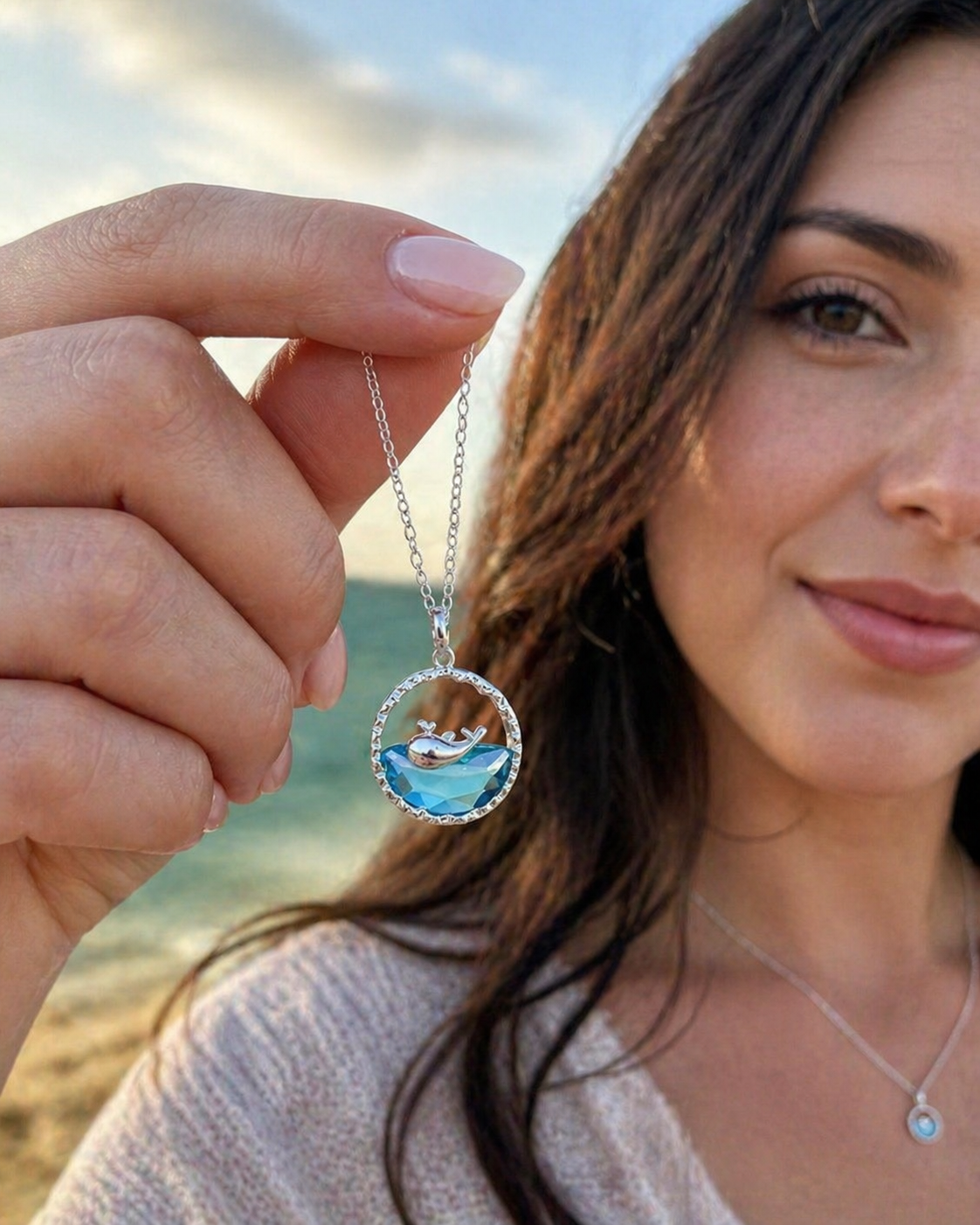 Elegant Ocean Theme Dolphin Pendant