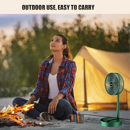 Table Fan (White), Portable Folding Fan, Rechargeable USB Type-C Fan, 3 Speed Battery