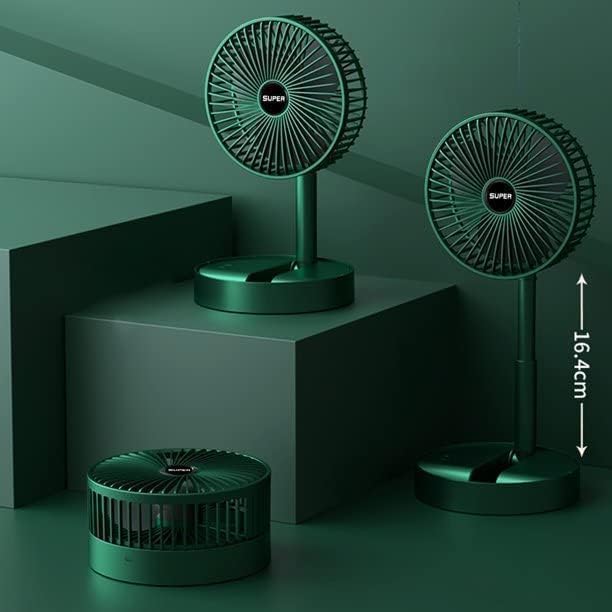 Table Fan (White), Portable Folding Fan, Rechargeable USB Type-C Fan, 3 Speed Battery