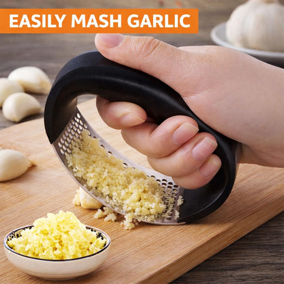 Stainless Steel Garlic Press Crusher, For Home And Kitchen