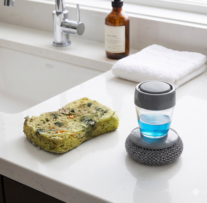 Kitchen Soap Dispensing Palm Brush Washing