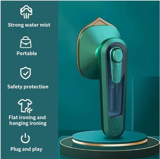 Portable Micro Steam Iron, Green Iron Handheld Garment Steamer