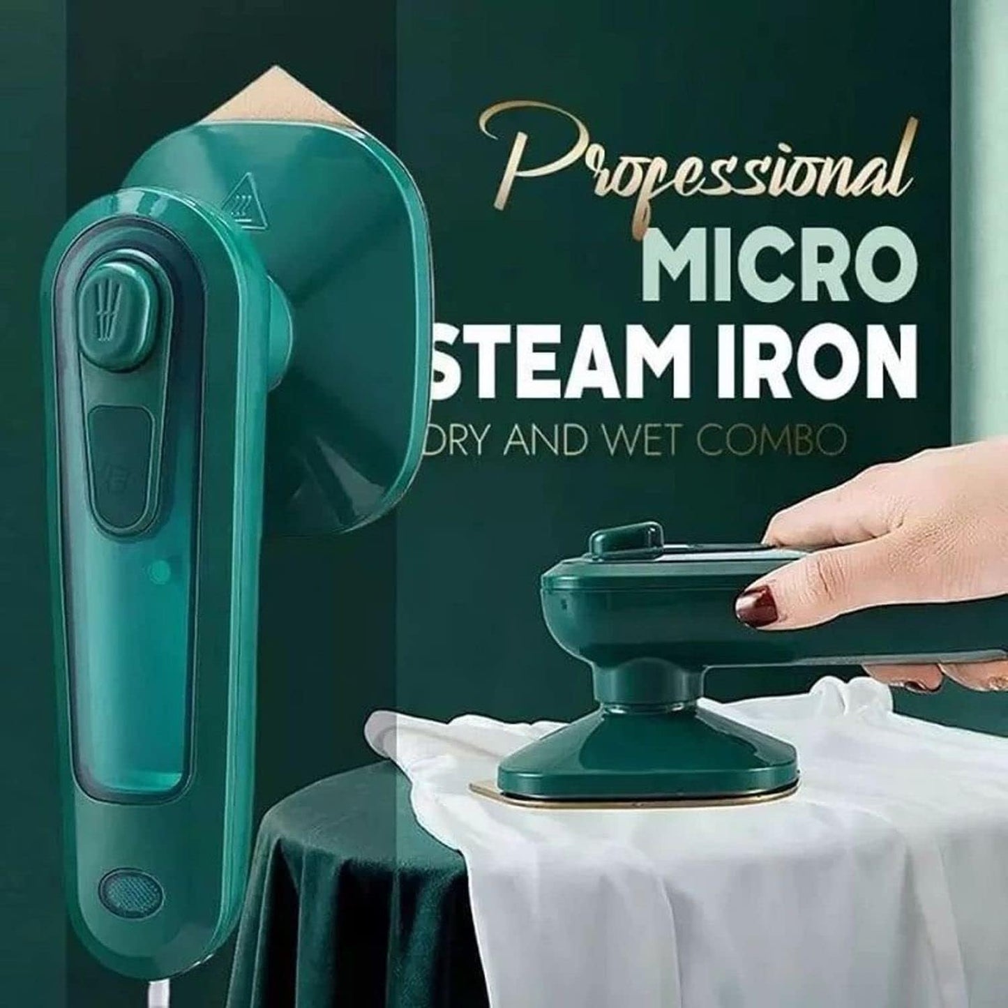 Portable Micro Steam Iron, Green Iron Handheld Garment Steamer