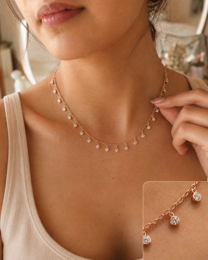 Women Rose Gold Stary Night Necklace