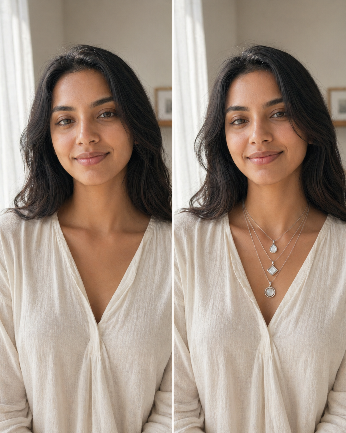 Stylish silver-plated floral and geometric pendants