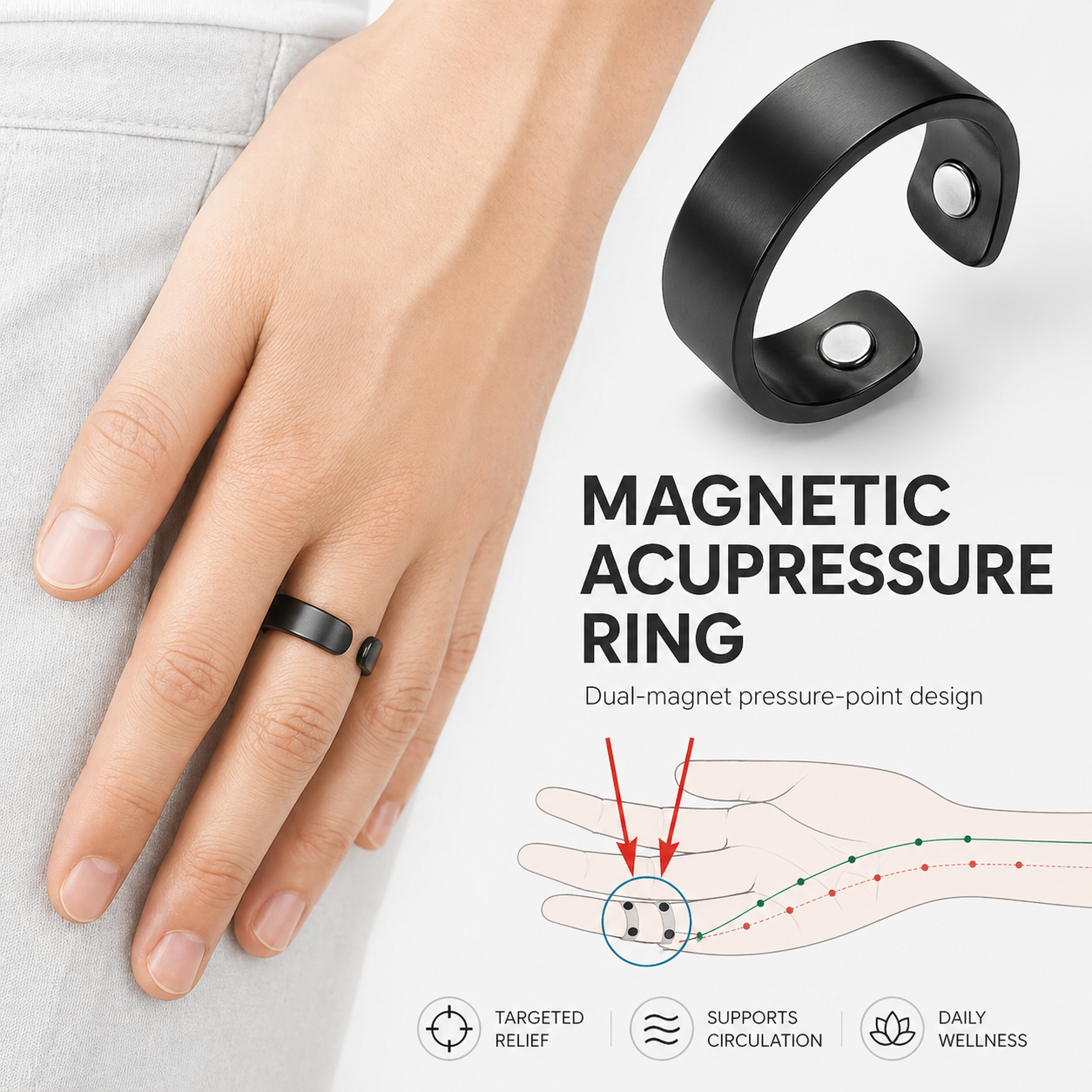 Adjustable Acupressure Wellness Ring (Unisex)