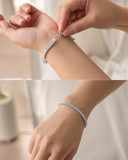 Silver-tone tennis bracelet