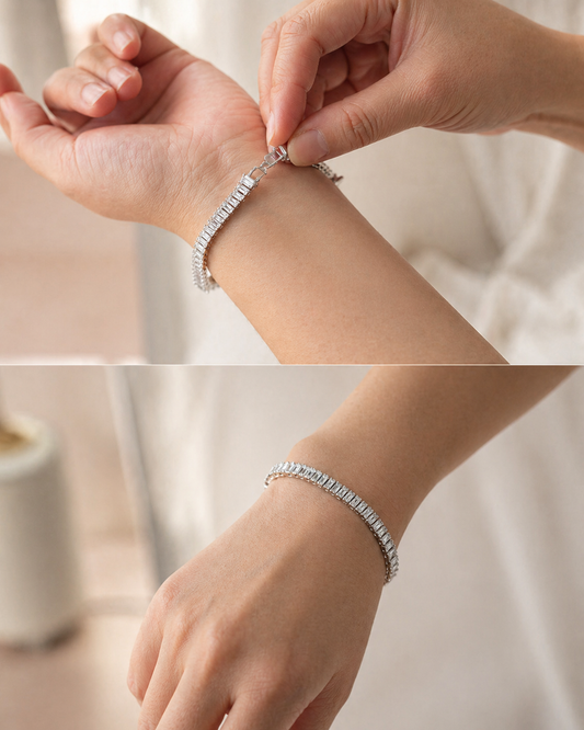 Silver-tone tennis bracelet
