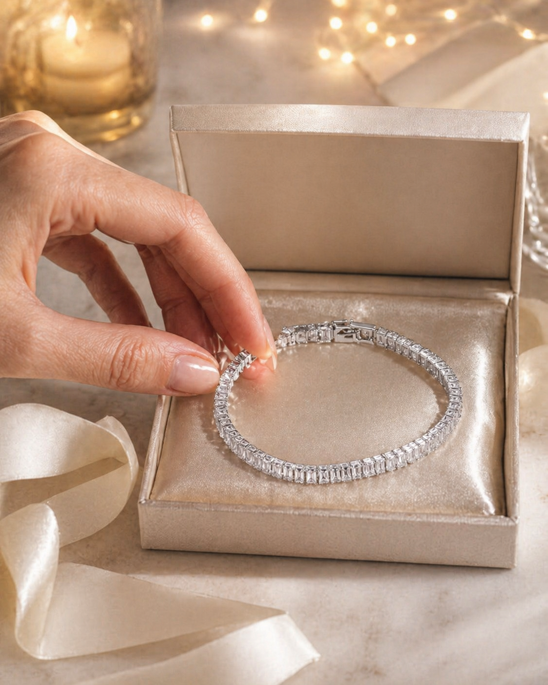 Silver-tone tennis bracelet