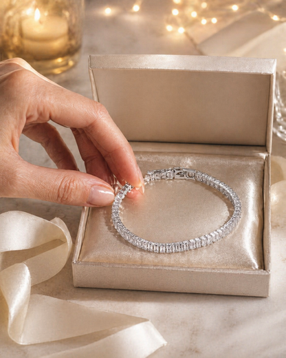 Silver-tone tennis bracelet