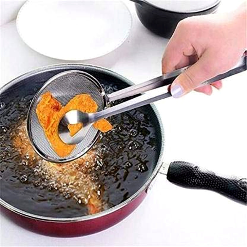 Multi-Functional 2 in 1 Fry Tool Filter Spoon Strainer with Clip