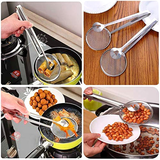 Multi-Functional 2 in 1 Fry Tool Filter Spoon Strainer with Clip