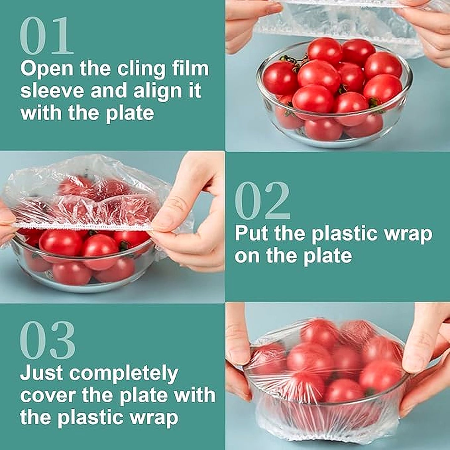 Fresh Keeping Bags, Reusable Elastic Food Storage Covers Pack of 100