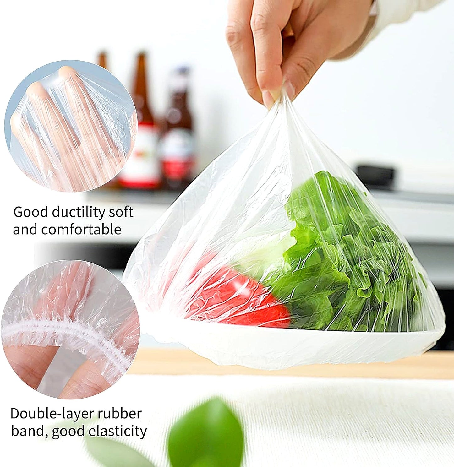 Fresh Keeping Bags, Reusable Elastic Food Storage Covers Pack of 100
