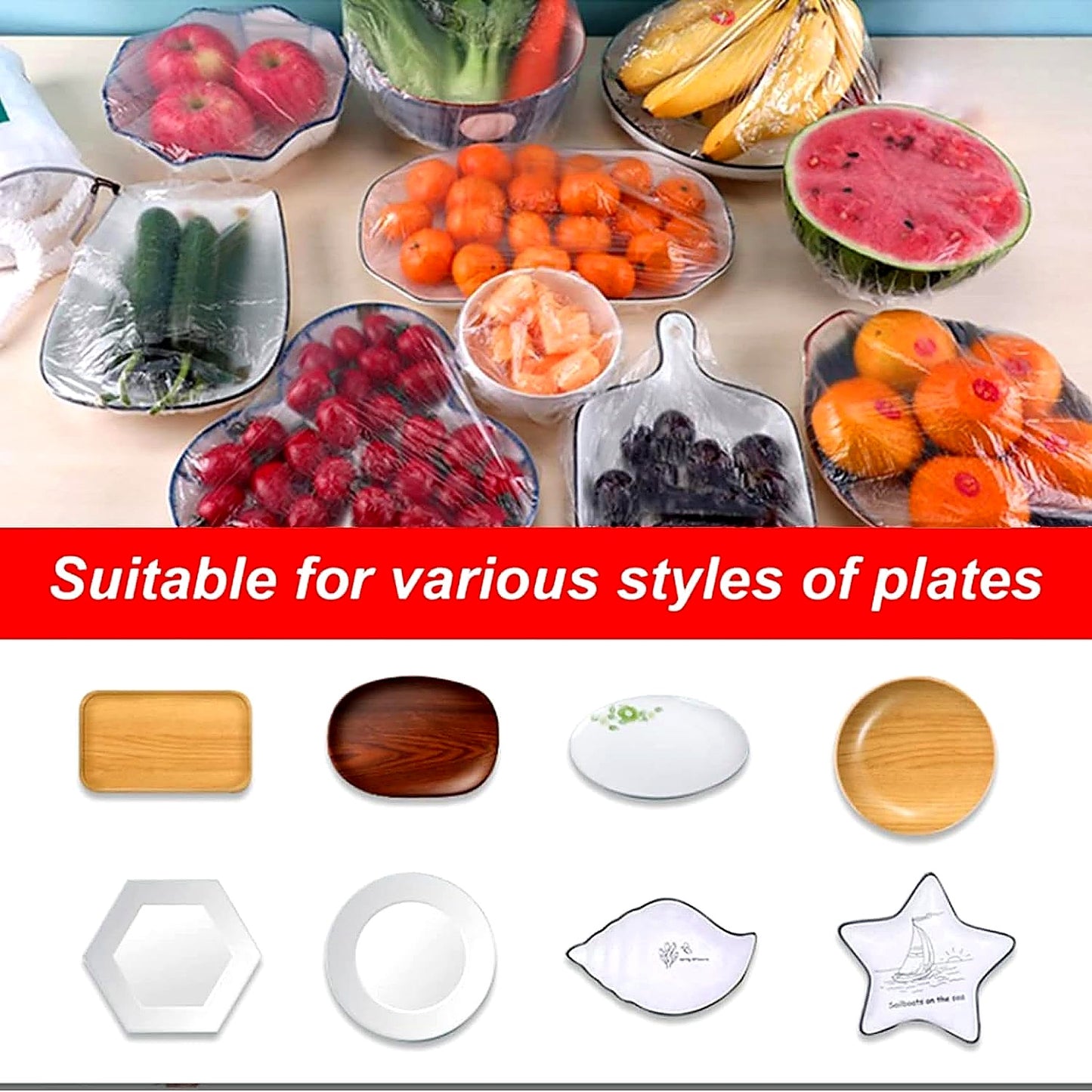 Fresh Keeping Bags, Reusable Elastic Food Storage Covers Pack of 100